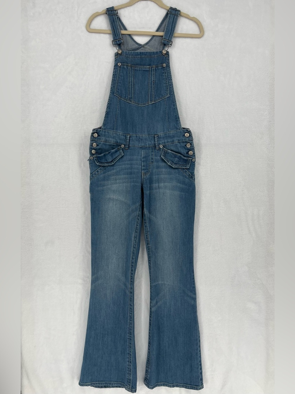 Vintage Y2K‎ Candies Low Rise Denim Flare Overalls Size Juniors Medium